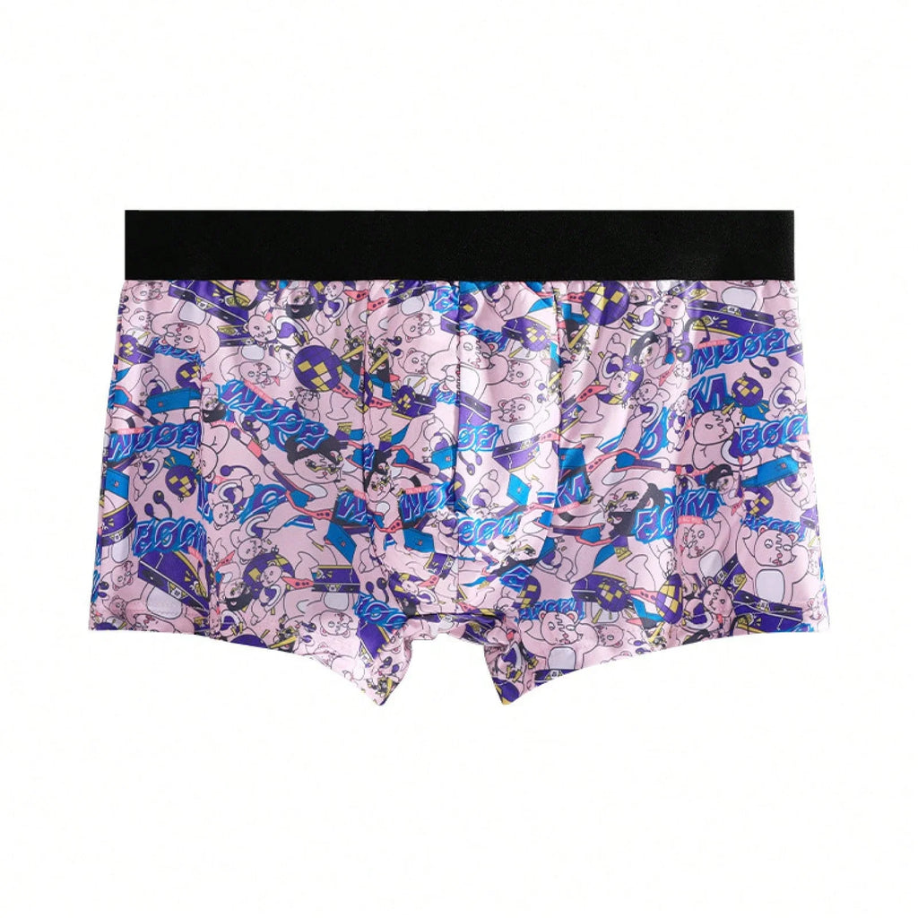 Mens Polyester Printed Boxer Shorts Breathable Summer Underwear